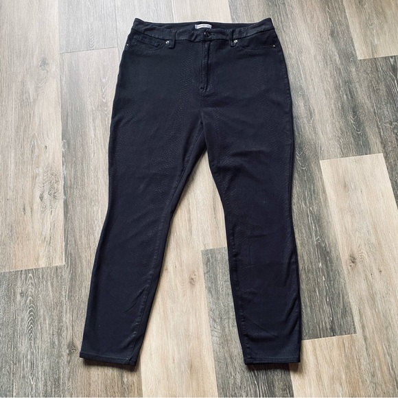 Good American Python Snake Embossed Print Stretch Jean Leggings - Picture 1 of 7